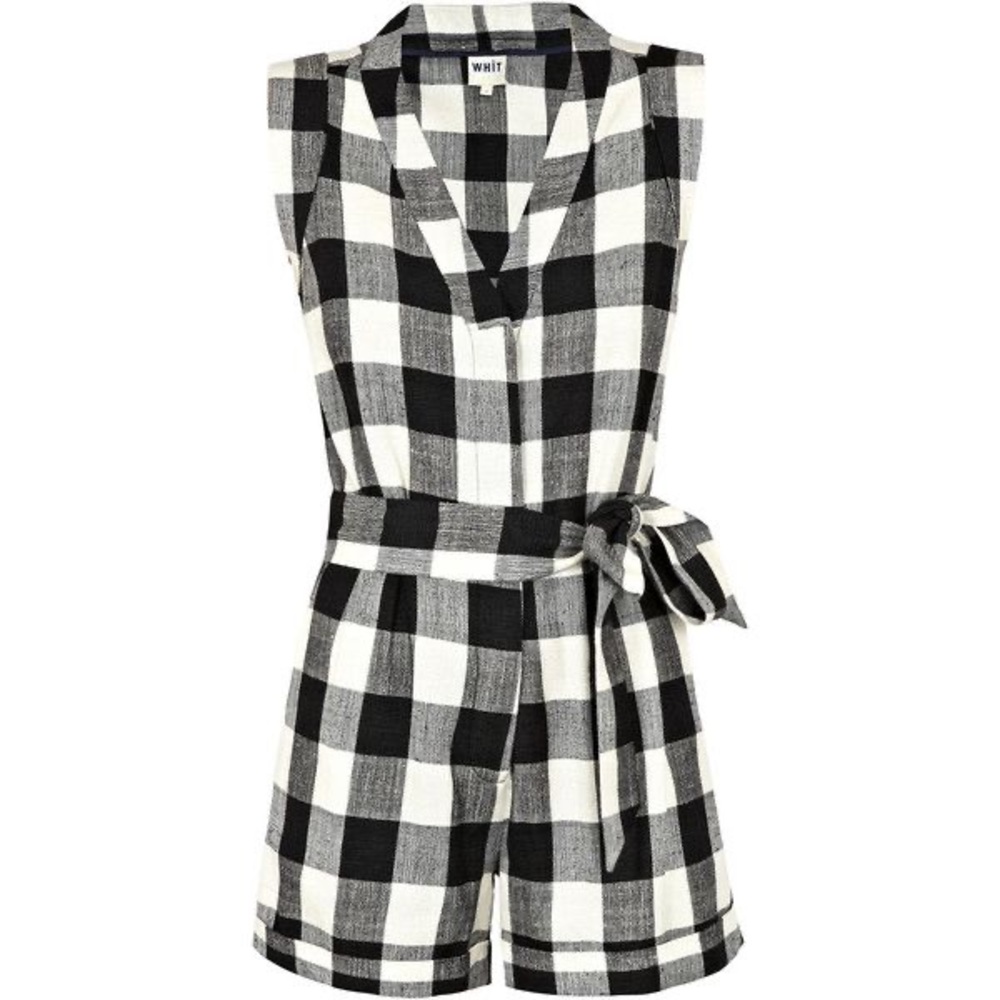 WHIT brand Palm Playsuit black and white, size 6